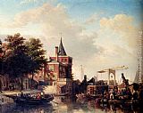 Amsterdam Canvas Paintings - View Of The_Schreierstoren, Amsterdam, In Summer